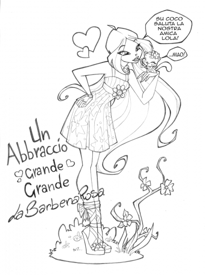 Флора и Коко, зарисовка художницы Розы для подруги