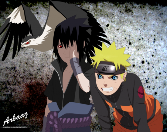 Орел,Саске и Наруто