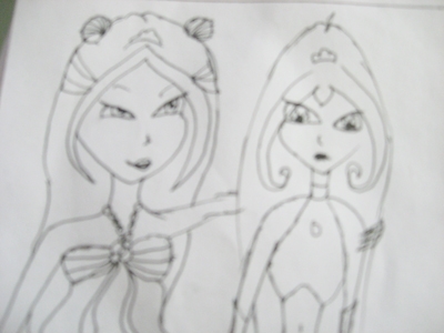 Рисунок Блум и Флоры от angellwinx