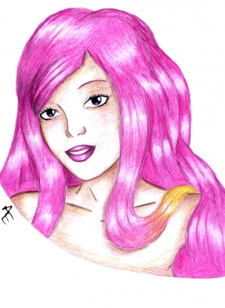 Girl with pink hair