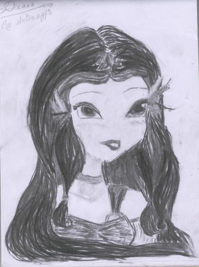 Диана,выполнено углём