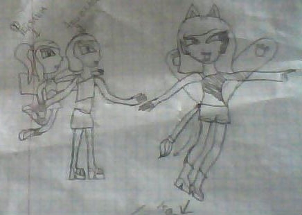 Ведьма Корд указывавает на Портал где у Ариоллы з