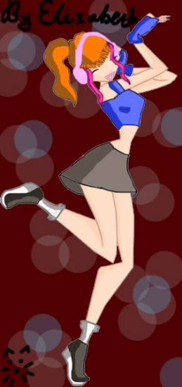 Элизабет слушает музыку.
