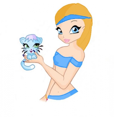 Лесса с котенком.