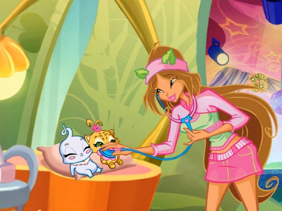 Флора ухаживает за животными