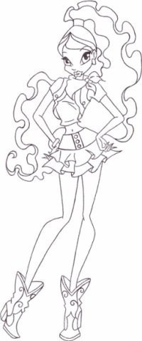 Раскраска Лейла вестерн стиль