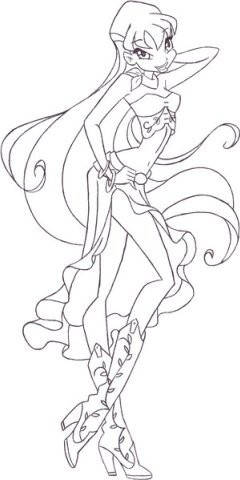 Раскраска Стелла вестерн стиль