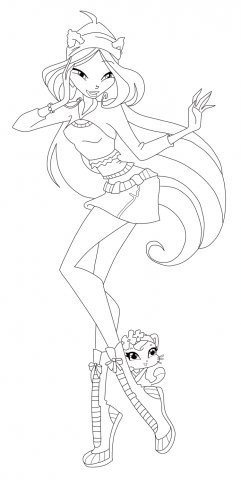 Раскраска Флора и Коко