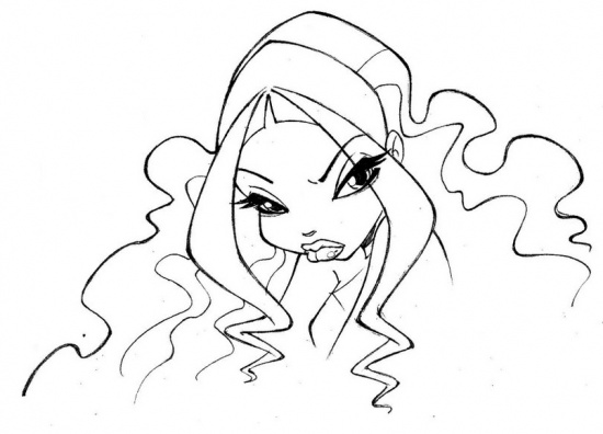 Сердитая Лейла раскраска, винкс 4 сезон