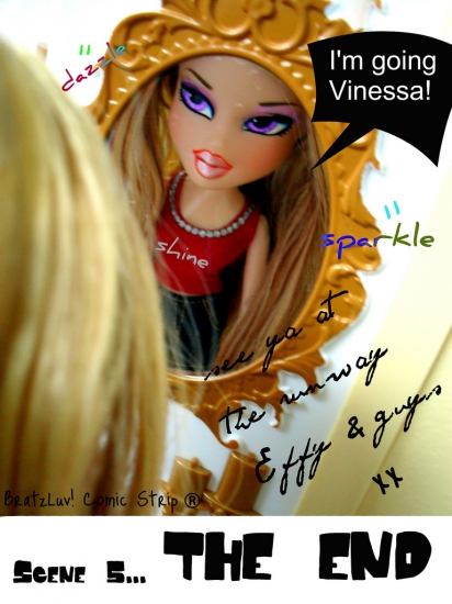 Кукла Братц смотрится в зеркало