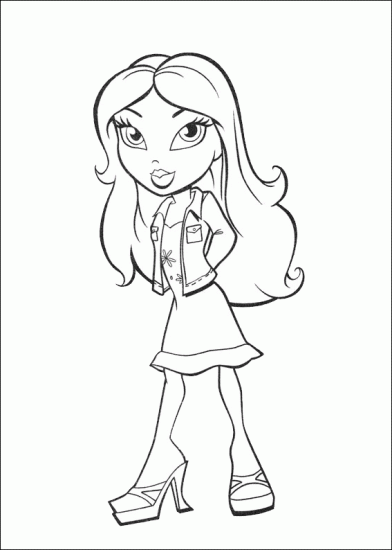 Раскраска Братц в курточке