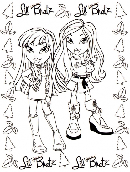 Раскраски Братц в осенних нарядах