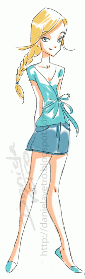 Корнелия, зарисовка одежды от художника комикса