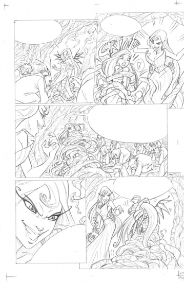 Рисунок комикса чародеек