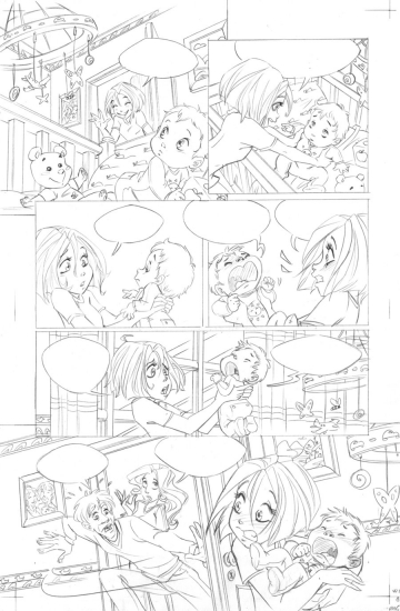 Рисунок комикса чародеек