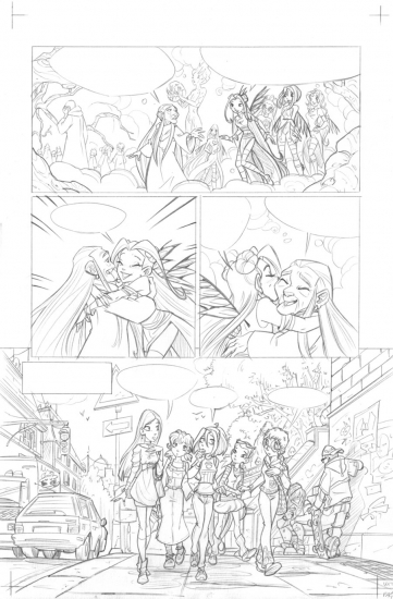 Рисунок комикса чародеек