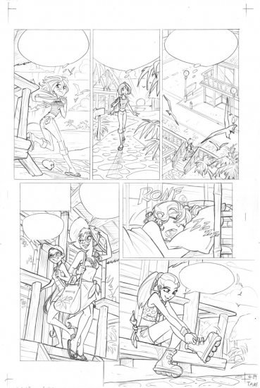 Рисунок комикса чародеек