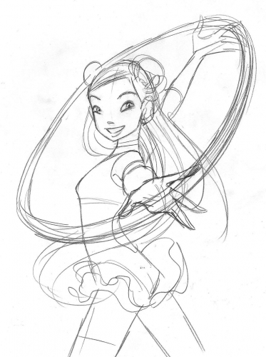 Хай Лин и обруч, зарисовка к обложке