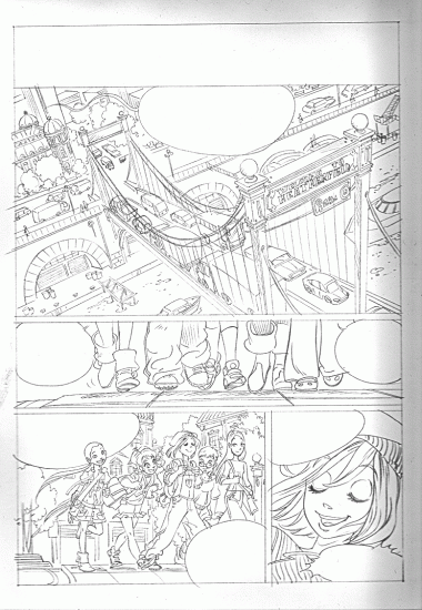 Набросок страницы комикса Чародеек