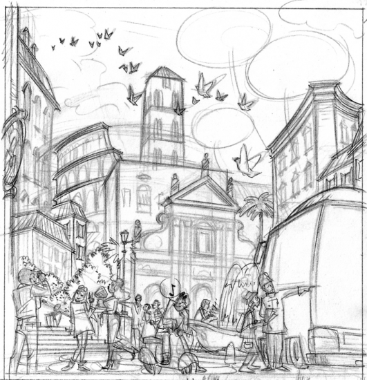 Набросок страницы комикса Чародеек WITCH