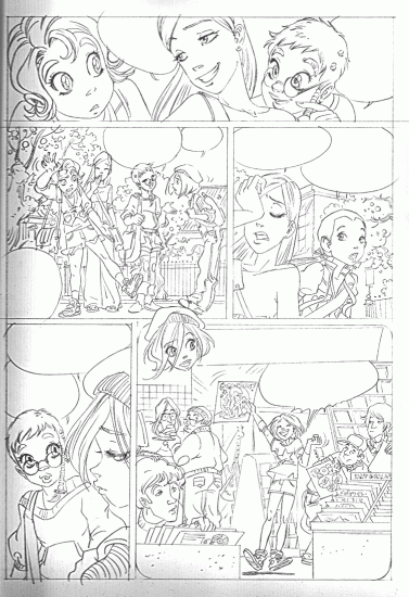 Набросок страницы комикса Чародеек WITCH