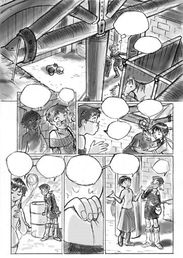 Набросок страницы комикса Чародеек WITCH