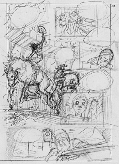 Набросок страницы комикса Чародеек WITCH