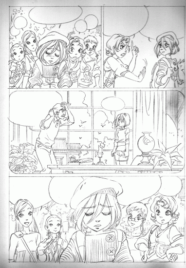 Набросок страницы комикса Чародеек WITCH