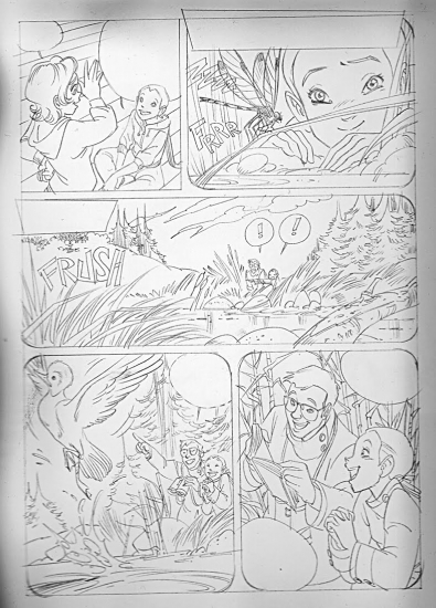 Набросок страницы комикса Чародеек WITCH