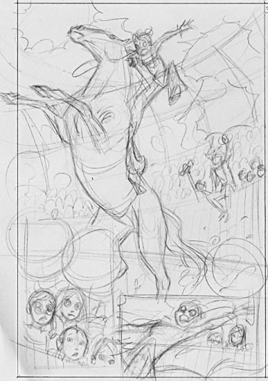 Набросок страницы комикса Чародеек WITCH