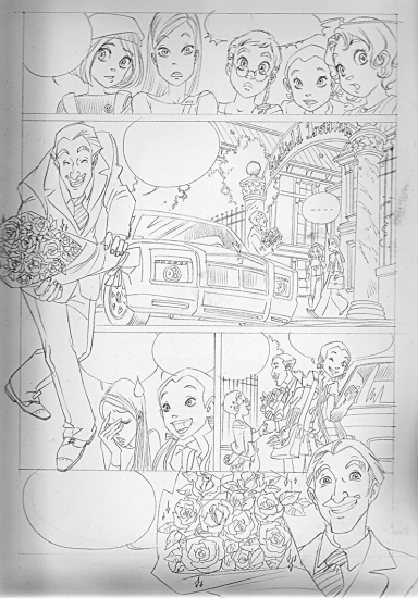 Набросок страницы комикса Чародеек WITCH