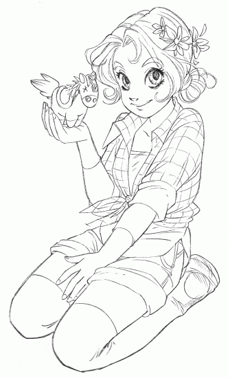 Набросок Ирмы с лошадкой от художницы Чародеек