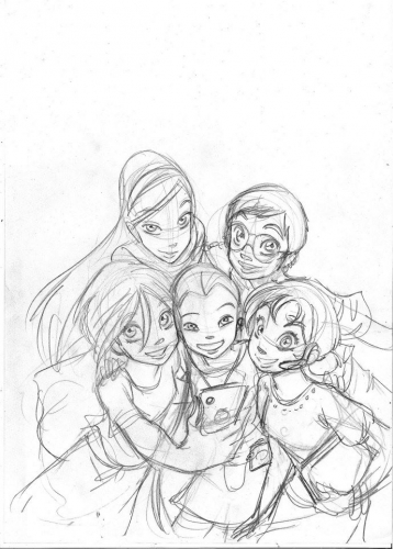 Набросок команды художников для обложки Журнала Чародеек