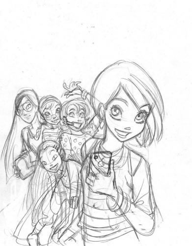 Набросок команды художников для обложки Журнала Чародеек