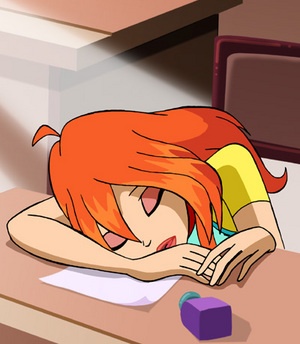 Блум спит на уроке