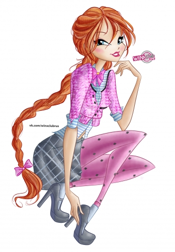 Блум школьный стиль Винкс, рисовка кутюр