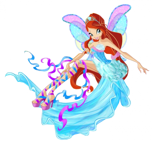 Гармоникс Винкс Блум сидит, картинка без фона