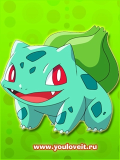Картинка для мобильного покемон Бульбазавр 240 на 320