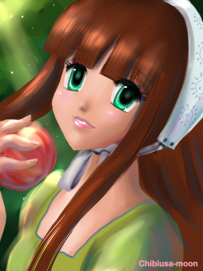 Девушка с яблоком