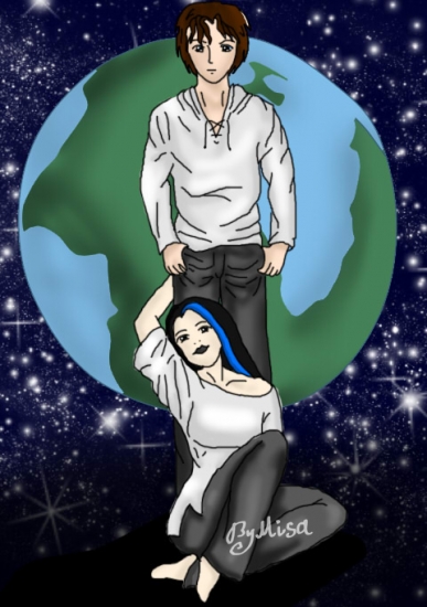 Миса и Брендон (обработка рисунка)