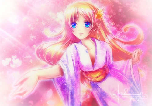 Девушка в кимоно