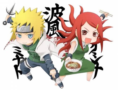 Минато и Кушина(чиби)