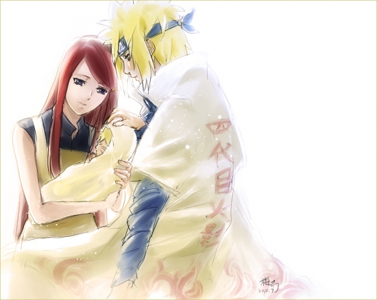 Кушина, Минато и Наруто