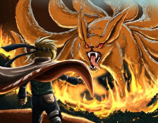 Минато и девятихвостый