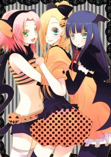 Сакура, Ино, Хината на Хэллоуин