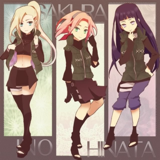 Сакура, Ино и Хината