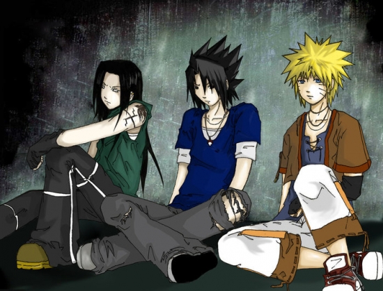 Нейджи,Саске и Наруто