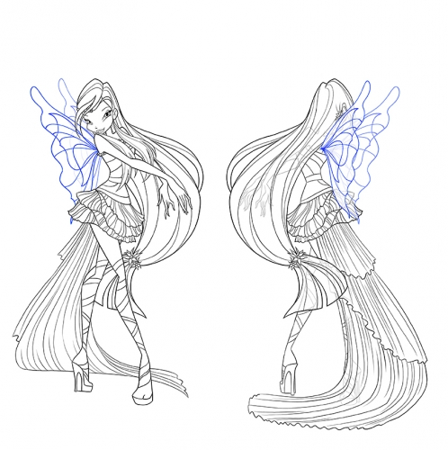 Муза Гармоникс Винкс, вид спереди и сзади