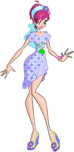 Волшебницы Винкс Техна в романтичном наряде с цветами