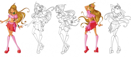 Флора в разных позах